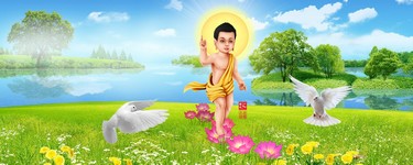 Hình Phật Đản Sanh Vesak Cảnh Thiên Nhiên 3 Không Chữ Phat Dan Vesak Buddha Baby Painting Landscsape Nature Background Blank